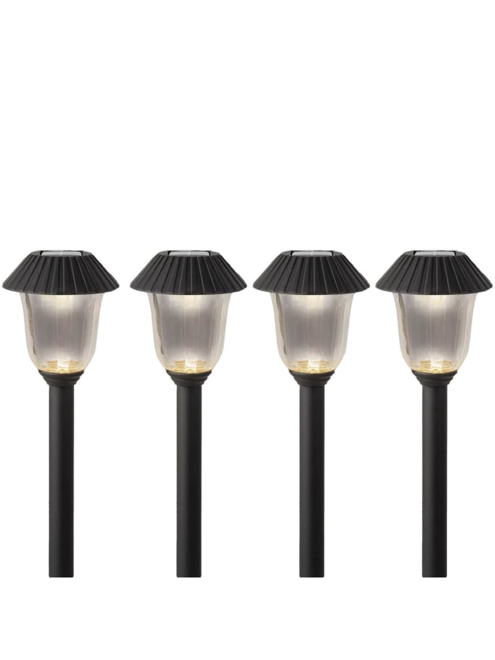 4er Set Solar Wegleuchten Gartenleuchte Stabbeleuchtung H: 31,5cm