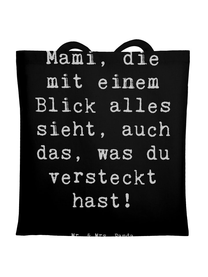 Tragetasche Mami Superkraft mit Spruch in Schwarz