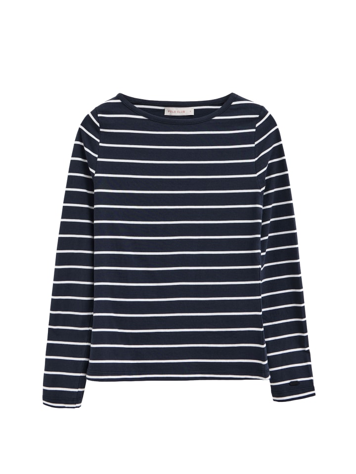 Langarmshirt MARIOLE in Marine-Weiß