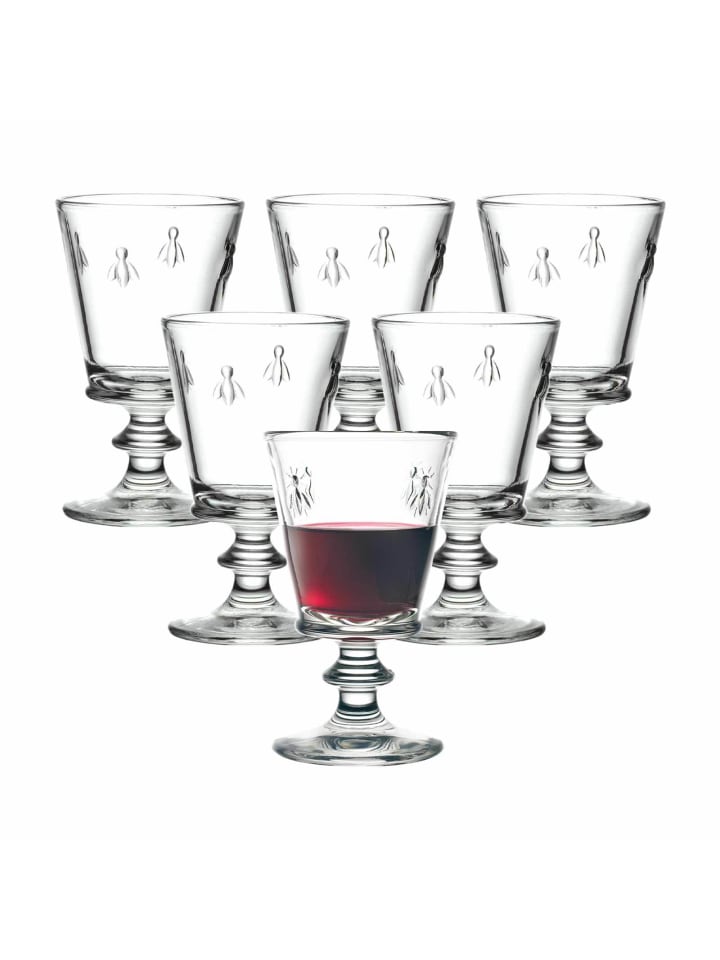 6er Set Weingläser Biene Abeille in Transparent 240 ml