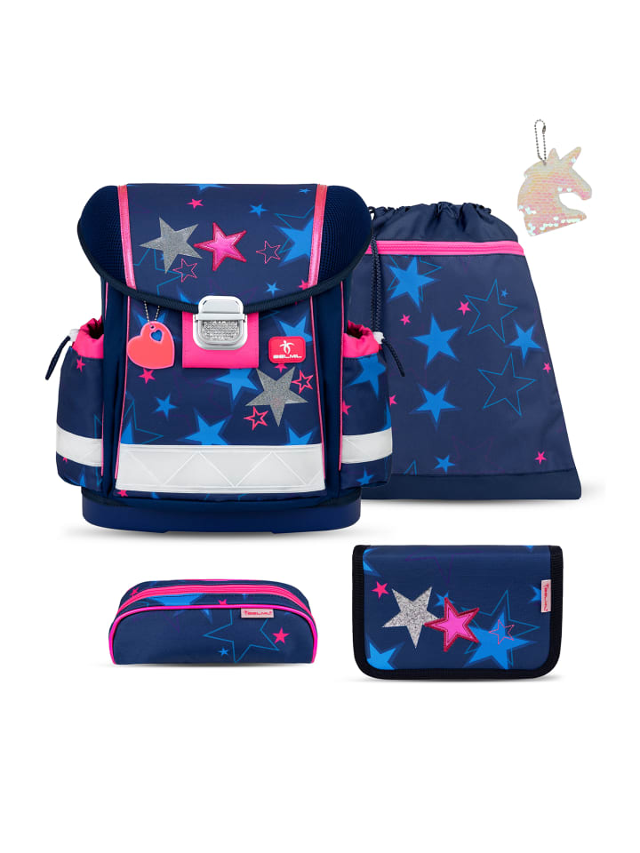 Classy Sparkling Star Schulranzen Set 5 teilig mit extra Schlüsselanhänger
