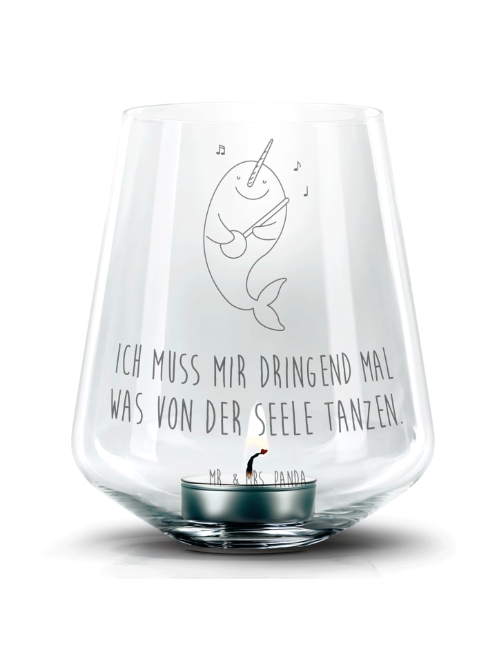 Kerzenständer Narwal Gitarre mit Spruch in Transparent