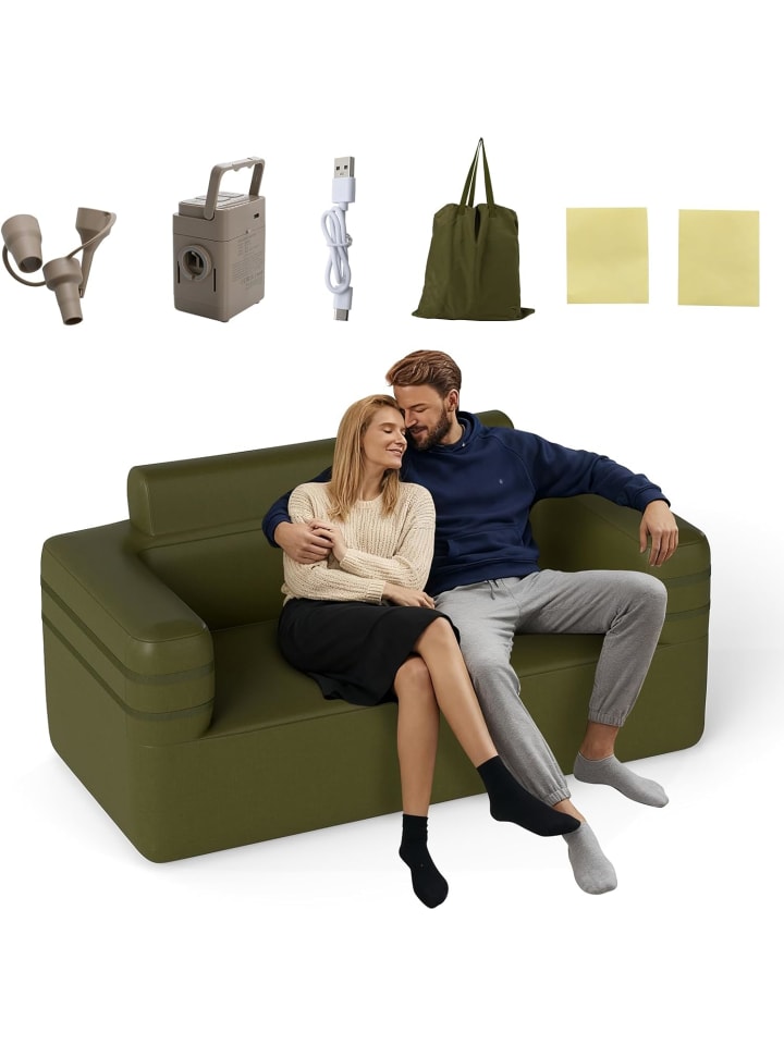 Aufblasbares Sofa 2-Personen indoor outdoor in Grün