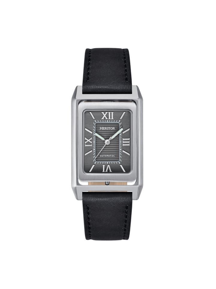 Esteban Uhr mit Lederarmband in Black/Silver