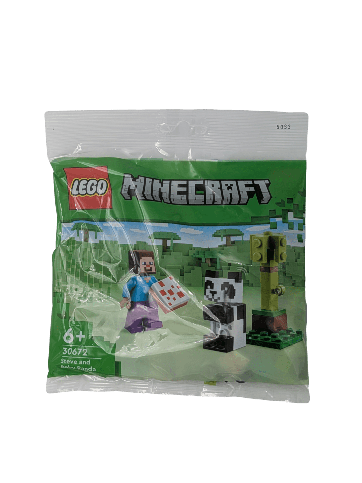 Minecraft Steve mit Baby-Panda – Mini-Set in multicolored