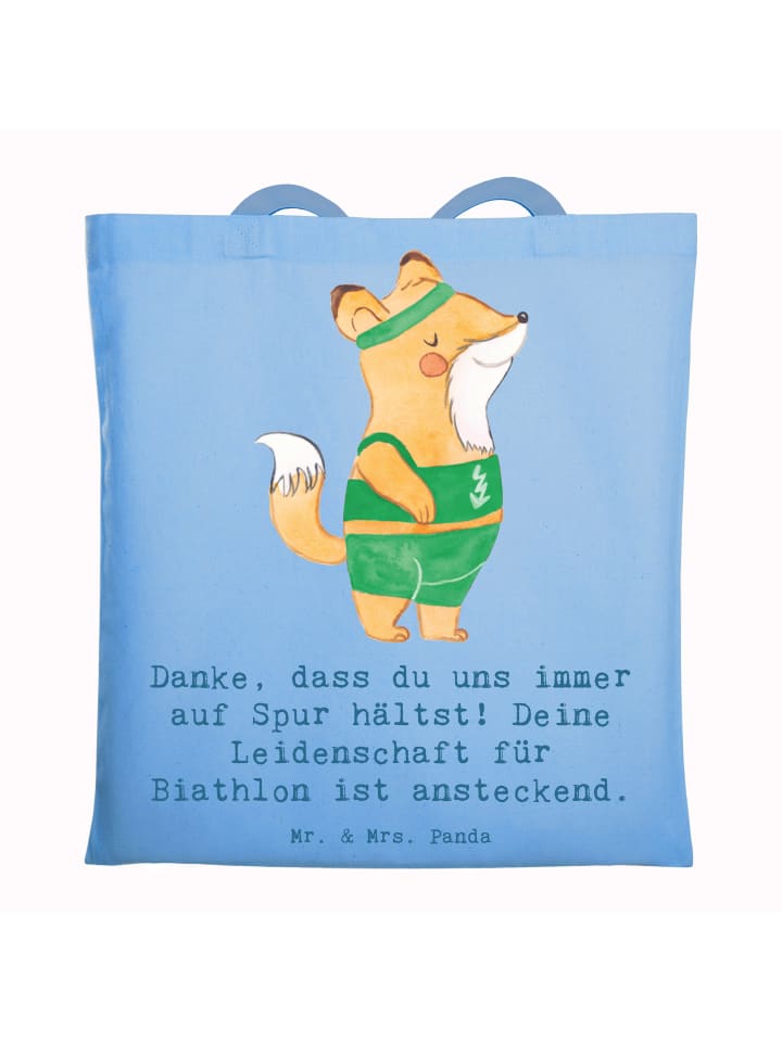 Tote Bag Biathlon Trainerin mit Spruch in Sky Blue
