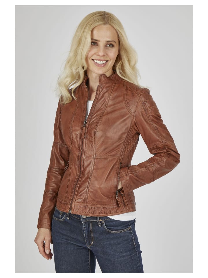 Lederjacke SEVIGNI in Cognac