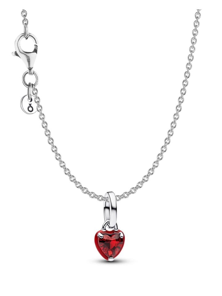 Damenhalskette Geschenk-Set Silber Rotes Chakra Herz