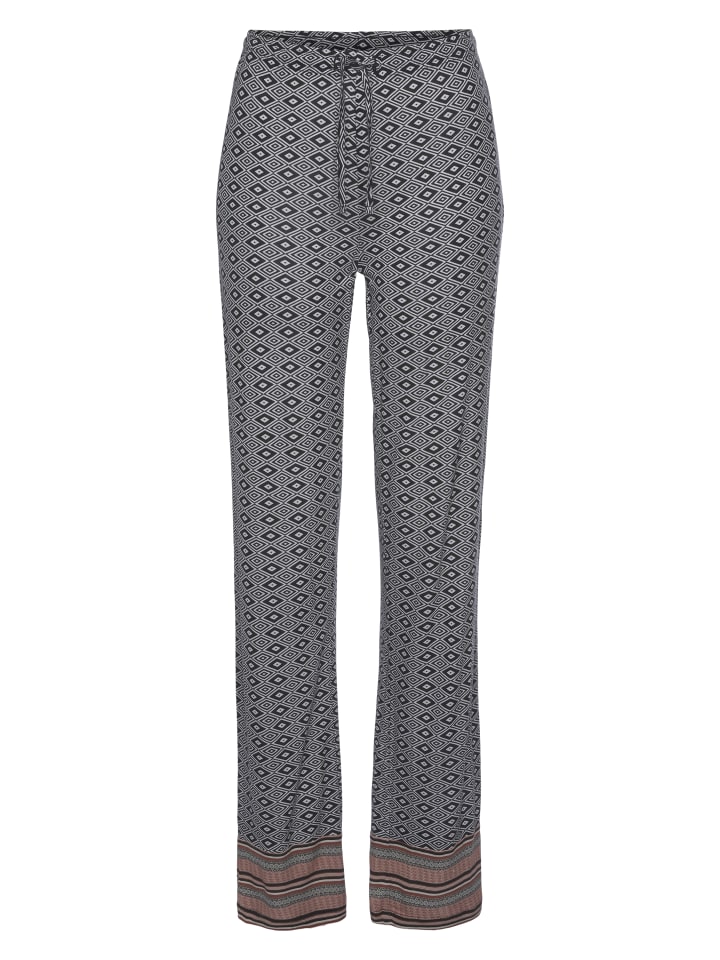 Pyjamahose in braun bedruckt