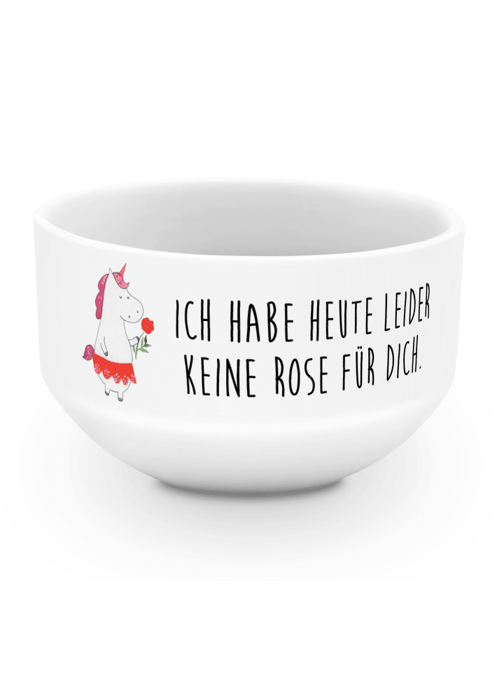 Müslischale Einhorn Dame mit Spruch in Weiß
