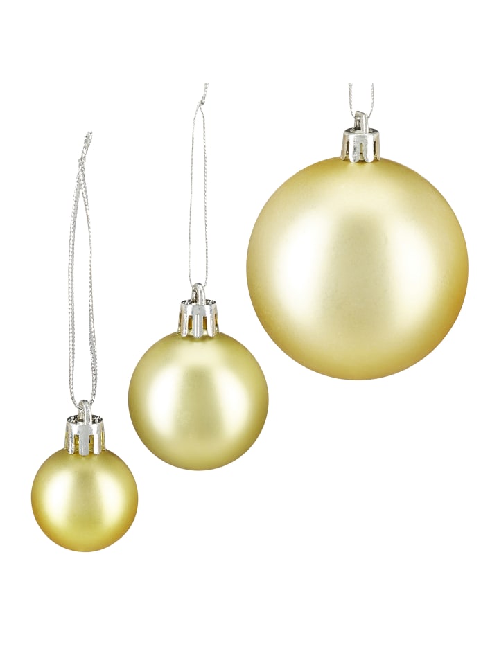 100-tlg. Weihnachtskugeln Set Gold