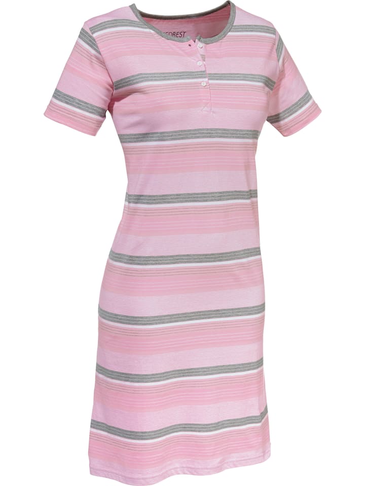 Single-Jersey Nachthemd in rosé/grau