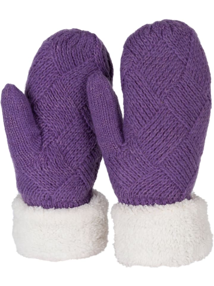 Strick Fäustlinge Handschuhe in Violett