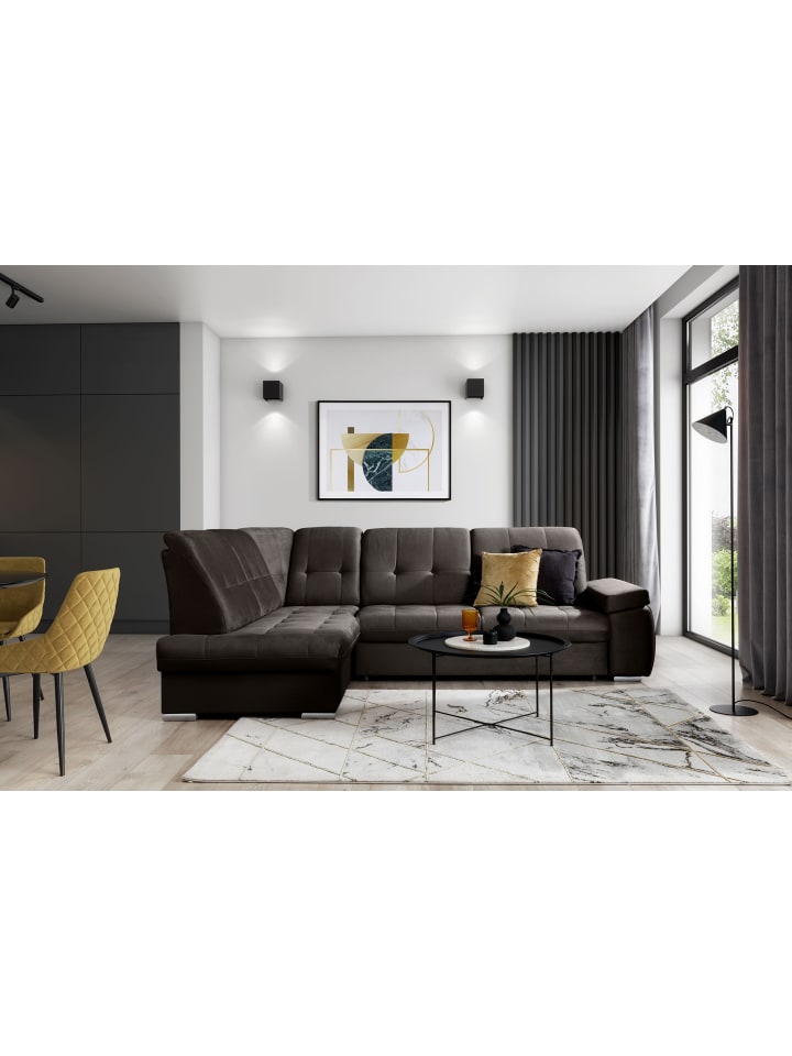 Saido Recamiere Links in Braun -  (L) 272 x (B) 272 x (H) 95 cm