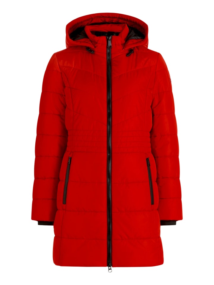 Steppjacke mit abnehmbarer Kapuze in Flame Red