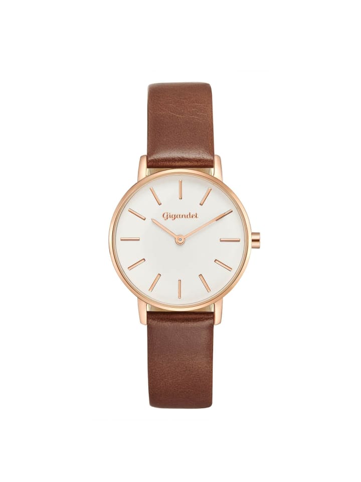 Quarzuhr "MINIMALISM" in Braun/Rosegold/Weiß