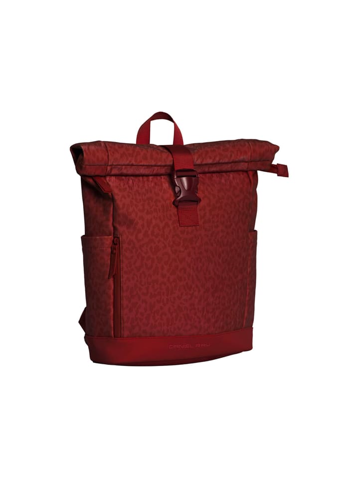 DRS25.1687 PU Rubber leopard print backpack L Goodhouse in 57 burgundy