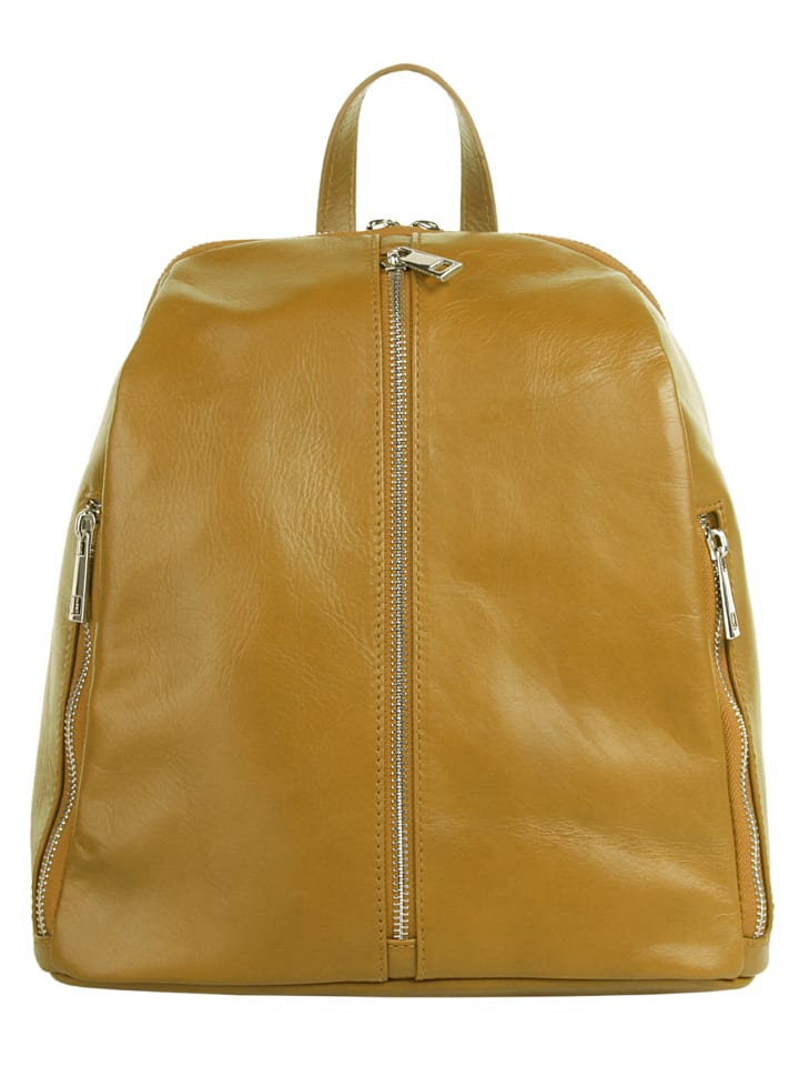 Rucksack echt Leder in gelb
