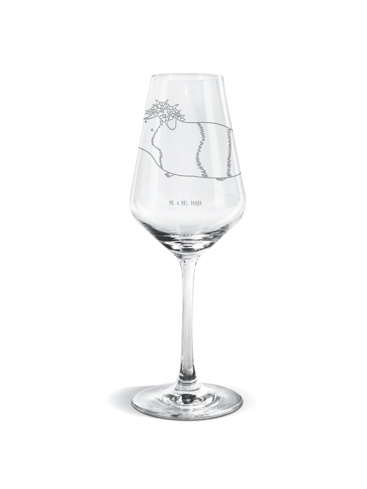 Weißwein Glas Meerschweinchen Weisheit ohne Spruch in Transparent