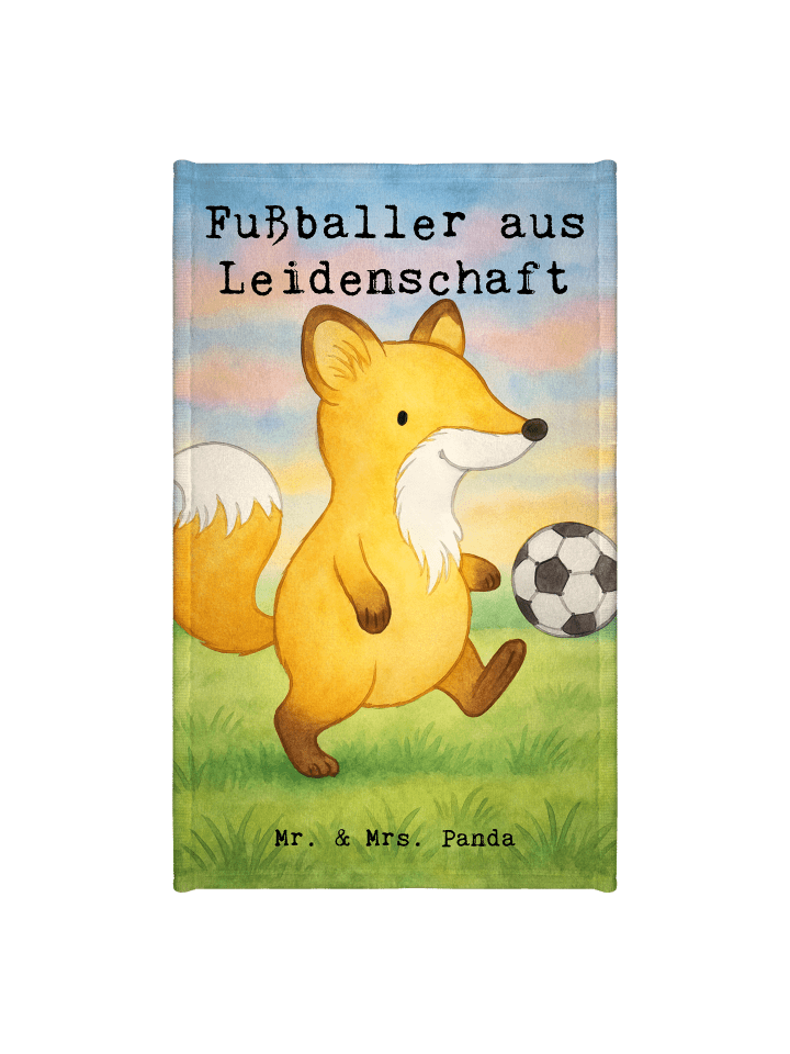 Handtuch Fußballer Leidenschaft Design mit Spruch in Weiß