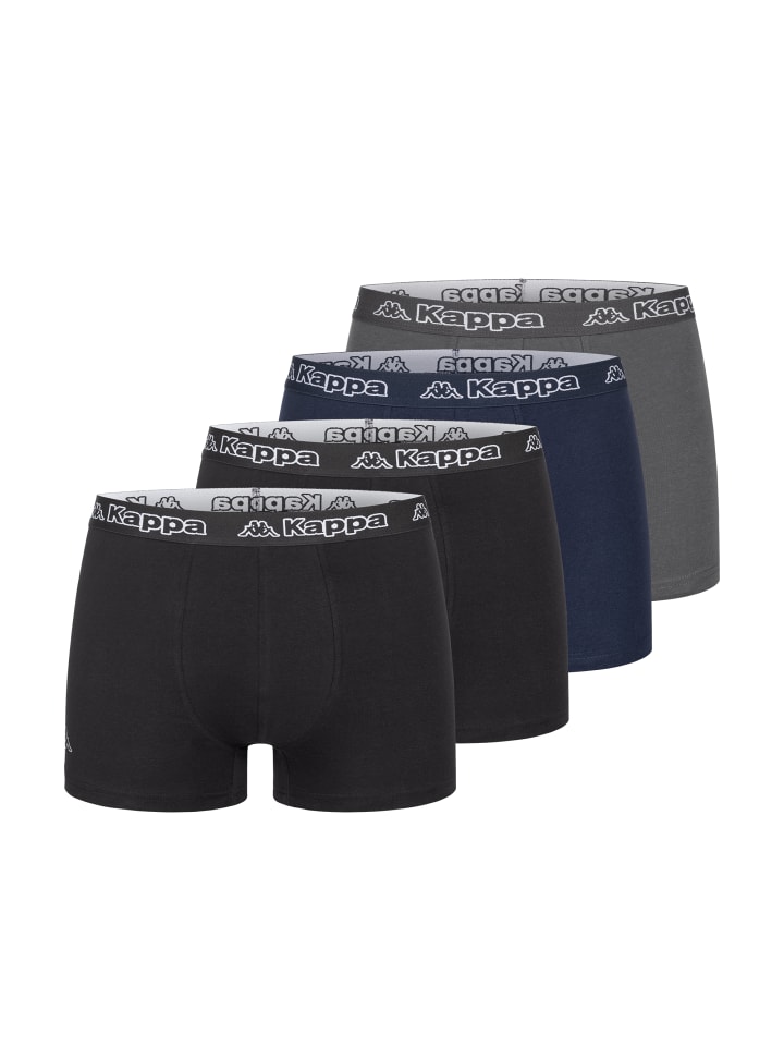 Kappa Boxershorts 4er Pack 2x Schwarz/1xAnthrazit/1xNavy