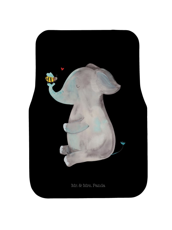 Automatte Elefant Biene ohne Spruch in Schwarz