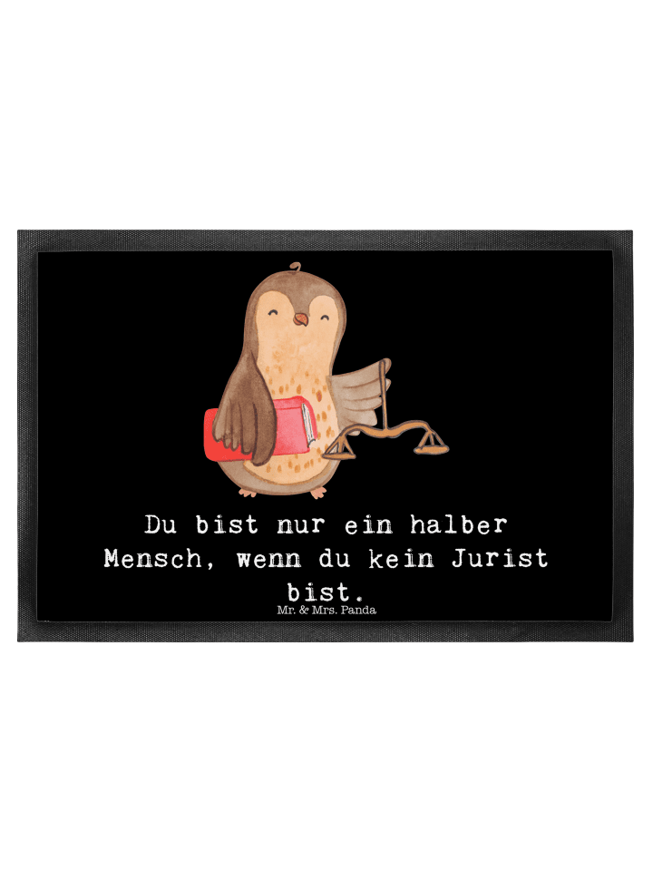 Schmutzmatte Jurist Herz mit Spruch in Schwarz