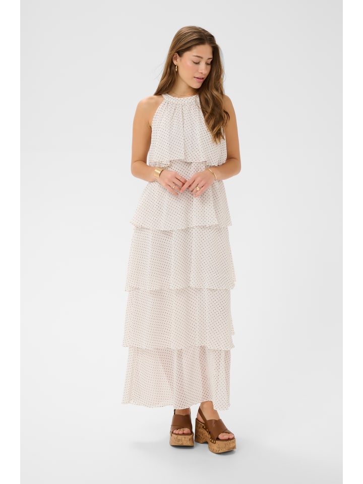 Kleid CRAmaya A-shape in White w. Black Dots