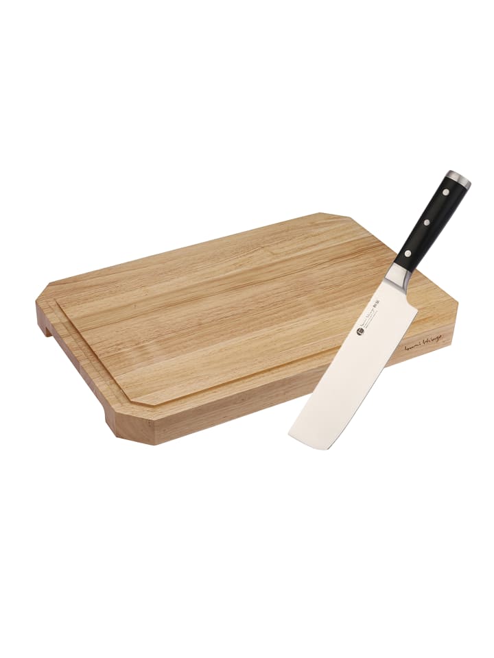 IZUMI ICHIAGO großes Schneidebrett - Para-Holz Thailand + IZUMI ICHIAGO Nakiri