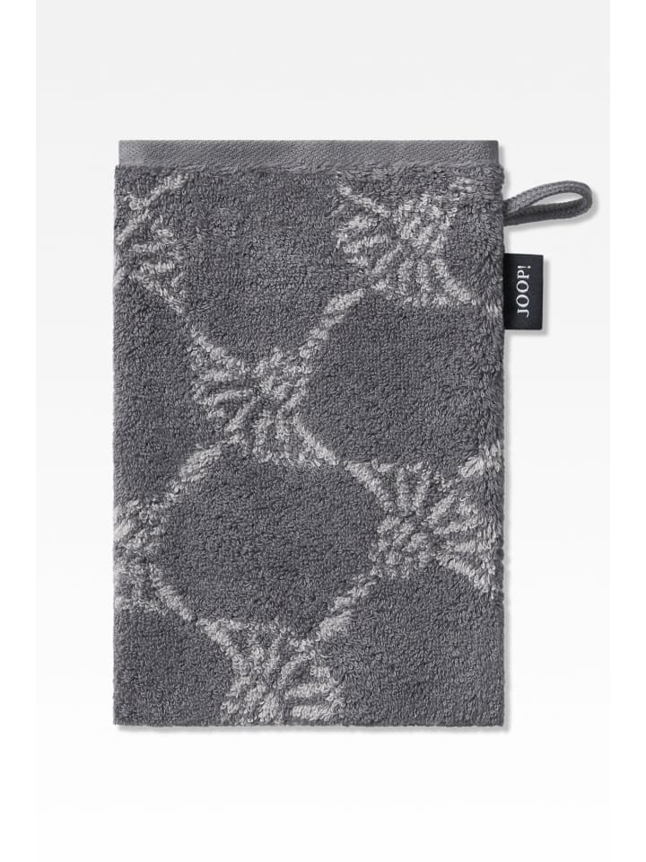 JOOP! CLASSIC CORNFLOWER Waschhandschuh 3er-Set 16x22 cm, Anthrazit