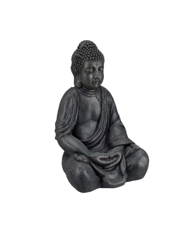 Buddha Figur in Dunkelgrau - (H)50 cm