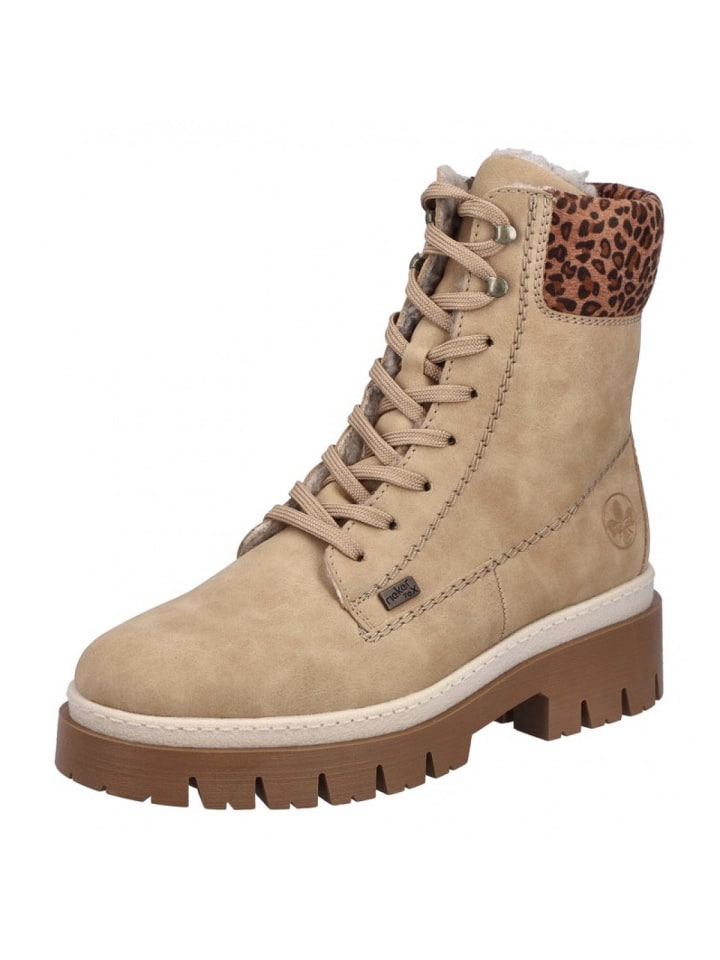 Schnürstiefel in Beige