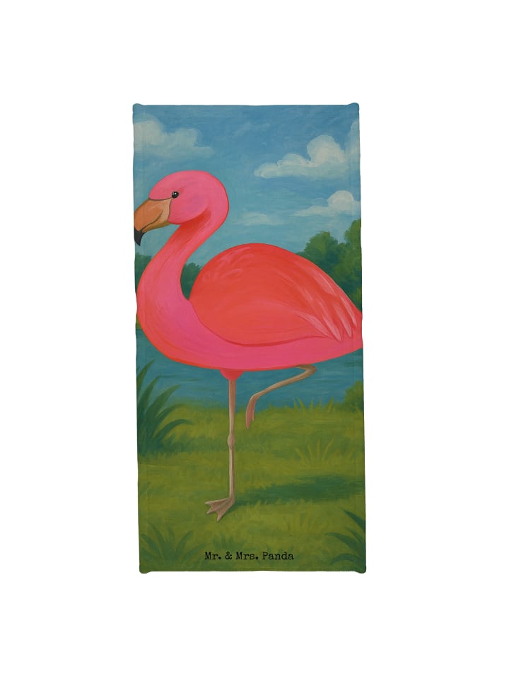 Strandtuch Flamingo Classic Design ohne Spruch in Weiß