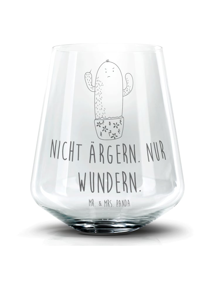 Blümchentail Glas Kaktus Wut mit Spruch in Transparent