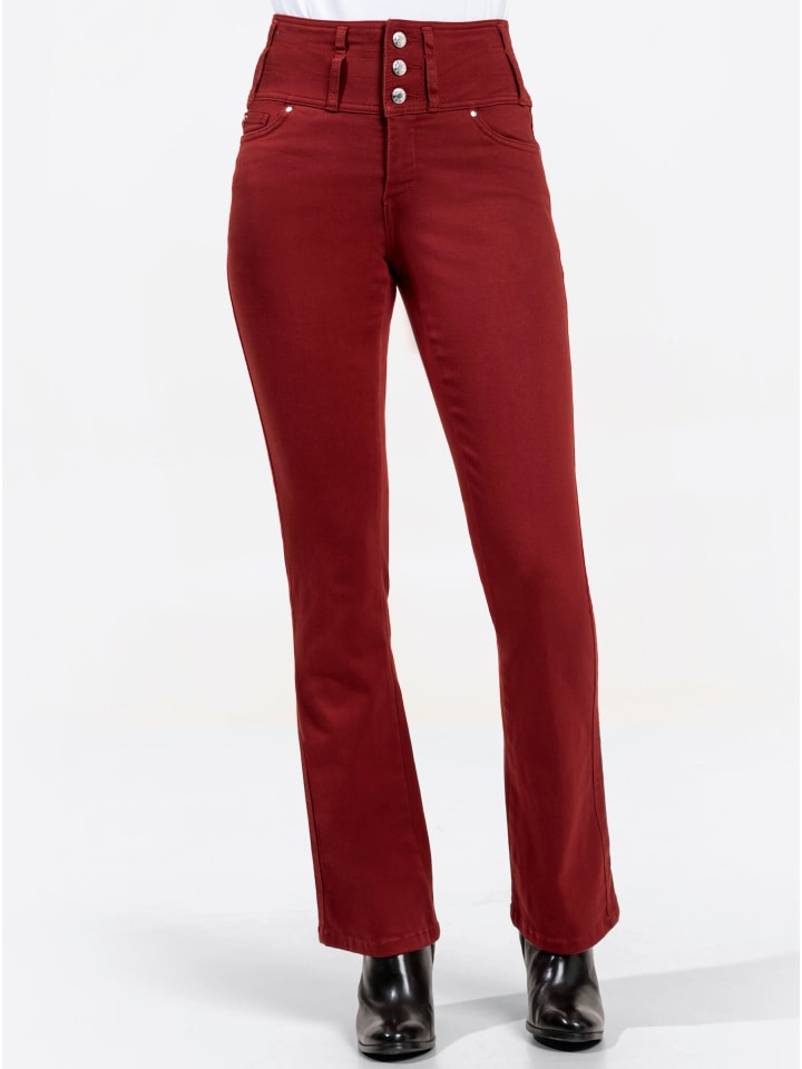 Jeans in dunkelrot