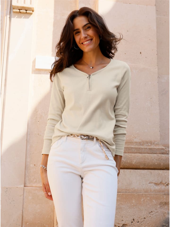 Langarm-Shirt in sand