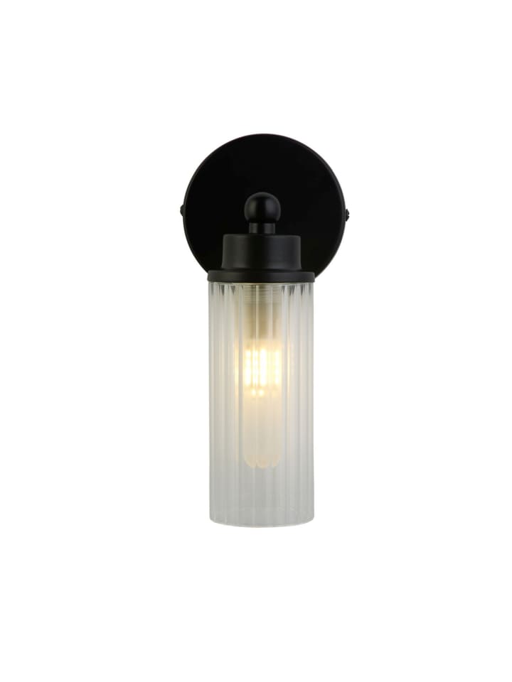 Wandlampe (B)10 x (H)22 cm in Schwarz Klar