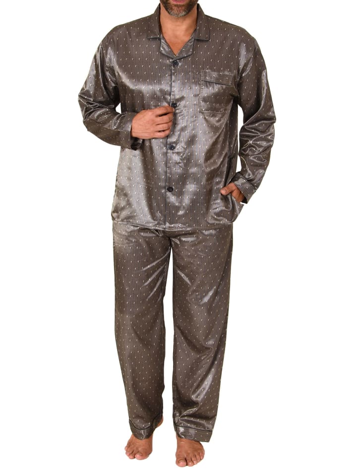 atin Pyjama durchknöpfbareSchlafanzug - 77584 in anthrazit