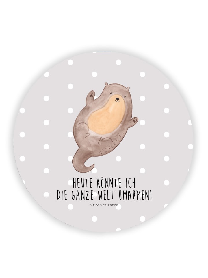 Magnet Otter Umarmen mit Spruch in Grau Pastell