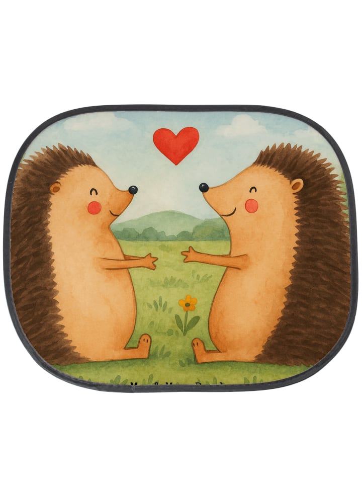 Auto Sonnenschutz Igel Liebe Design ohne Spruch in Weiß