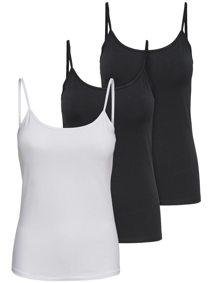 3er-Set Singlet Top in Mix 1 (2x BL 1 x WH)