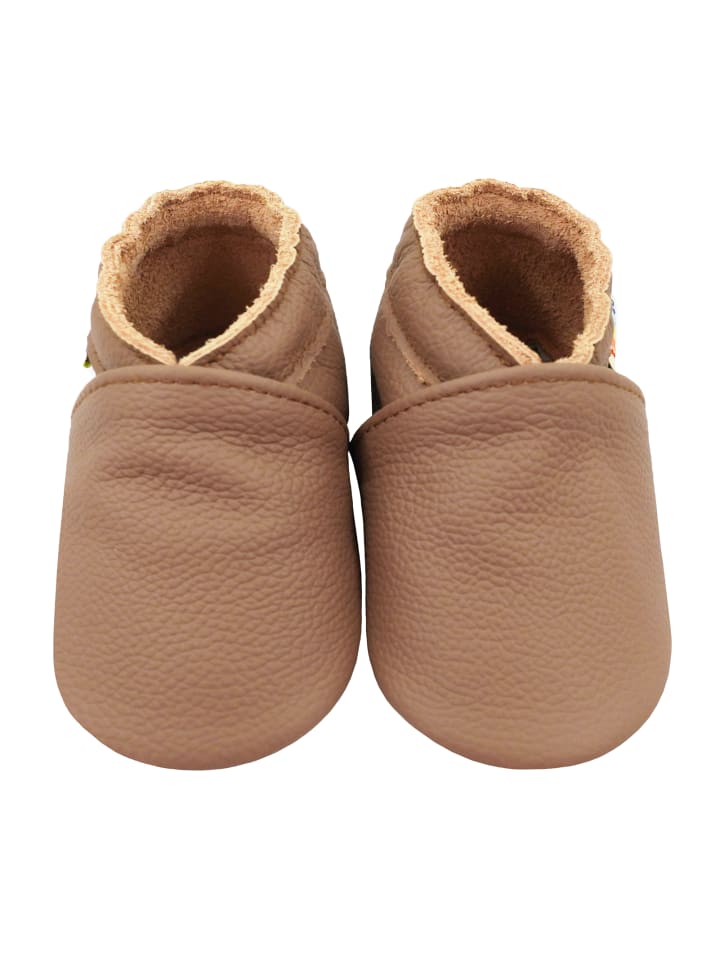 Baby-Wanderschuhe aus Leder, bequeme, rutschfeste Sohlen - hellbraun