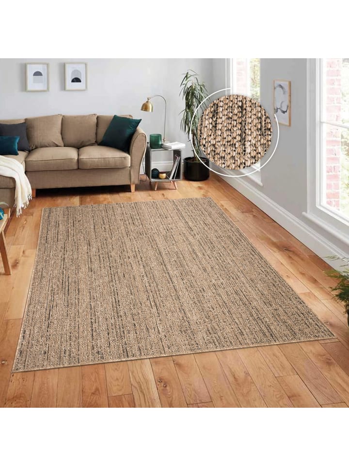 Teppich Kurzflor meliert Wohnzimmer in Beige
