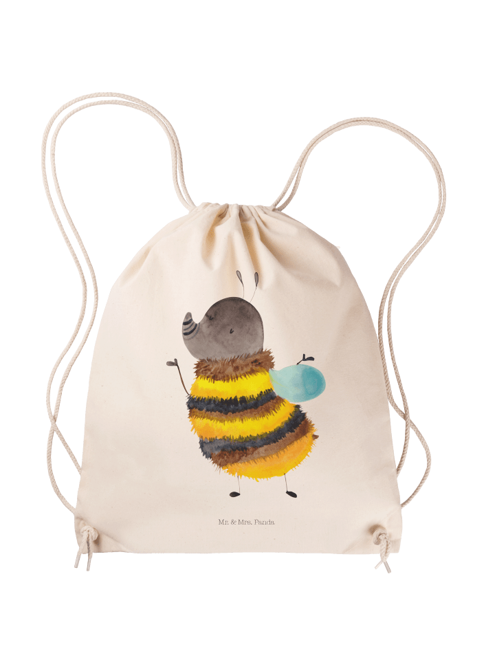 Turnbeutel Hummel flauschig ohne Spruch in Creme