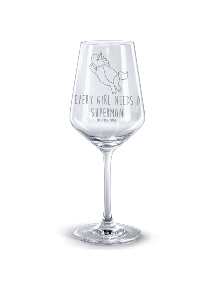 Weinglas Einhorn Super mit Spruch in Transparent