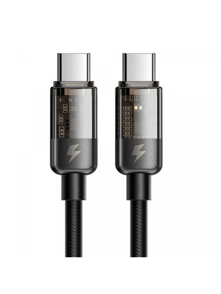 Schnellladekabel USB-C zu USB-C PD 100W, 1,2m in Schwarz in Schwarz