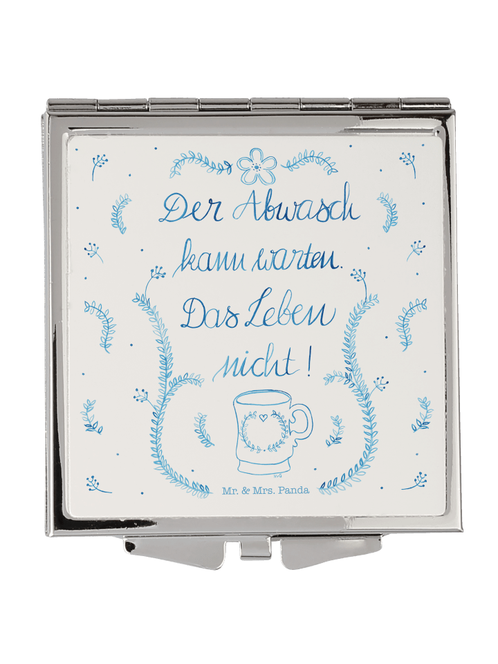 Schminkspiegel Der Abwasch kann warten mit Spruch in Bunt