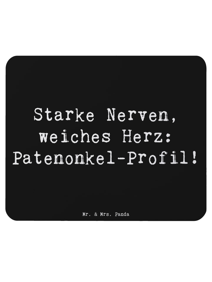 Mauspad Starke Patenonkel mit Spruch in Schwarz