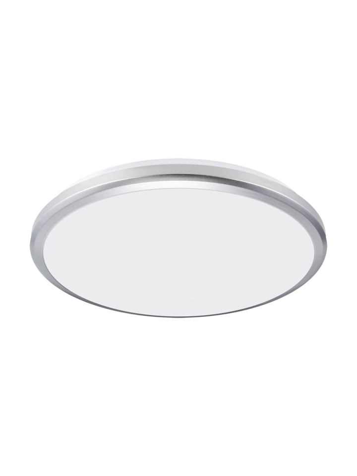 Außen Deckenlampe EEK E Ø 26.5 x (H)6.5 cm in Silber Weiß