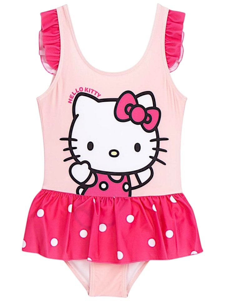 Badeanzug Hello Kitty mit Rüschendetails in Rosa